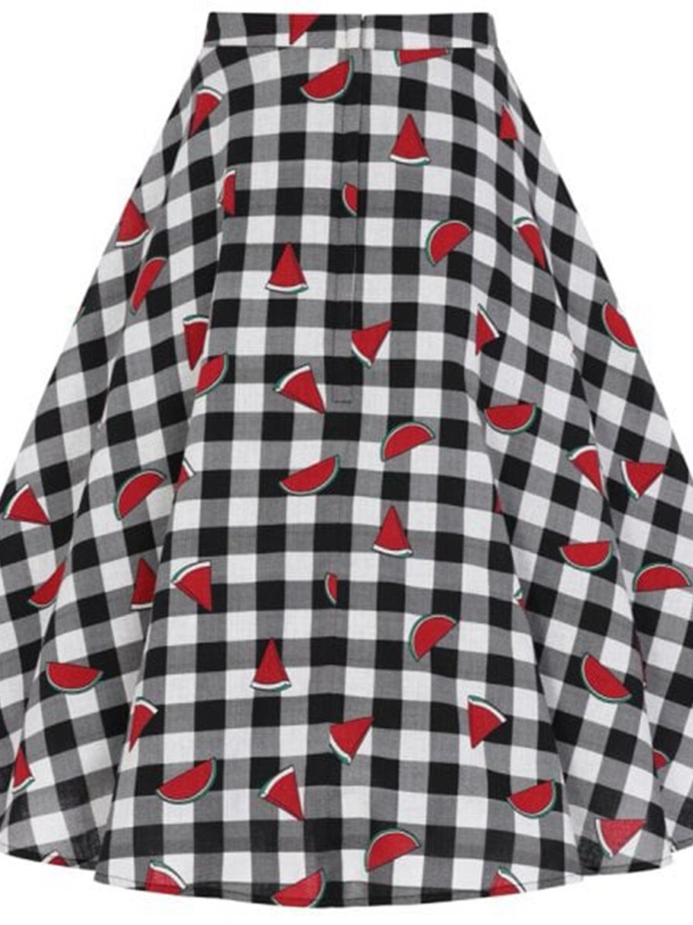 Collectif watermelon print gingham retro skirt - Picture 9 of 9